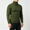 Otoño Invierno Nuevo Suéter de Punto Trenzado Ajustado de Cuello Alto para Hombre Moda Juvenil Casual Capa Base