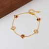 Nuevo Pulsera de Moda Estilo Chino Lujo Ligero Calabaza Roja Microincrustada con Circonita, Joyería Versátil Exquisita Vintage de Nicho para Mujer