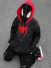 Moletom com capuz para comércio exterior transfronteiriço europeu e americano, cardigã com estampa de aranha, design high street, novidades para outono e inverno