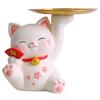Adornos de Gato de la Suerte Luz de Lujo Gama Alta Bandeja de Almacenamiento para Entrada Adornos Decoración de Inauguración de Casa Sala de Estar Escritorio Regalos