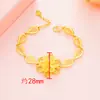Pulsera de Flor de Rosa Chapada en Latón con Oro Puro 999, Joyería de Mano Étnica Hueca con Filigrana Imitación Oro Chapado en Oro Vietnamita para Mujeres