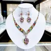 Brilhante colar de diamantes brincos noiva joias de casamento moda corrente de garra festa de casamento terno de vestido de festa fábrica atacado