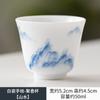 Taza de té de porcelana blanca pintada a mano con color bajo cubierta, taza de té pequeña para el hogar, tazón de té, taza con fragancia, juego de té de kung fu, taza maestra