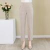 Calça Feminina Estilo Mãe, Calça Casual Slim-Fit de Cintura Alta Elástica, Calça Reta de Nove Pontos Moda Verão Fina para Meia-Idade e Idosos