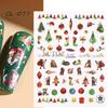 Nuevas pegatinas navideñas para uñas 2023, dibujos animados, láser, adornos navideños, hombre de jengibre, copo de nieve, pegatinas traseras para uñas