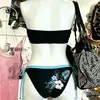 Conjunto de Bikini de Tubo de Verano Ins para Chicas Calientes con Traje de Baño de Lado con Lazo y Abertura para Mujeres en la Playa