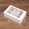 Caja de Empaque para Cupcakes Transparente con Ventana de 4 Compartimentos/6 Compartimentos Blanca Caja de 12 Divisiones Caja de Empaque para Postre de Té de la Tarde