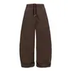 Yidao Vintage Outono 2026 Novidades Retro Americano Cor Sólida Estilo Workwear Cintura Elástica Cordão Calças Longas Largas Soltas