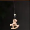 Pingente Zodiacal Cavalo de Sândalo Natural para 2026, o Ano do Cavalo, Chaveiro de Celular, Acessório Auspicioso