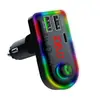 Reproductor MP3 para Coche F8 Bluetooth Reproducción de Disco USB Luz de Atmósfera Colorida Tipo C Encendedor de Cigarrillos para Coche