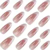 Popular en Xiaohongshu: Uñas postizas sencillas estilo francés con forma de almendra y bordes blancos, a la moda y versátiles, parches de uñas postizas al por mayor
