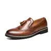 Mocasines de Otoño Estilo Británico Casual de Negocios Slip-On Zapatos de Cuero para Hombre Transpirables Zapatos de Cuero Juveniles