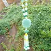 Accesorios para coche al por mayor, colgante de coche con cuentas de jade de imitación, colgante de seguridad de lingote de jade verde