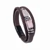 Pulseira de Couro Multicamadas Cruz Amazônica Popular Retro Joia Masculina Pulseira de Pedra Olho de Tigre Fivela Magnética de Aço Inoxidável