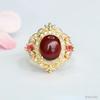Anillo de Ámbar Natural Ámbar Sangre Guan Yu Joyería Anillo de Dedo Lujo Ligero Estilo Femenino Venta al por Mayor de Fábrica Dropshipping S4071205L