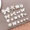 Colgante de Estrella de Mar Rosa de Doble Cara con Agujero Pasante de Perla de Imitación ABS Color Blanco Roto Accesorios de Joyería para Pulsera y Collar Hechos a Mano para DIY