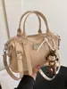 Bolsa Boston Portátil Estilo Nicho Retro Estilo Coreano Feminina Simples Versátil Elegante Alta Qualidade Bolsa Transversal