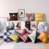 Explosiones Transfronterizas Productos para el Hogar Estampado de Terciopelo Funda de Almohada Lino Funda de Cojín Lumbar Fábrica Liquidación Comercio Exterior Cola
