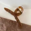 Presilha Presa para Mulheres Presilha Fosca Acessório de Cabelo Grampo de Alta Qualidade Grampo de Placa Leve Grande Cor Marrom Leite Presilha Tubarão Agarra-Cabelo Atacado