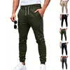 Calça de Treino Fitness Fina Primavera Verão Cruzada Masculina Poliéster Punhos Elásticos Calça Jogger Slim Fit Esportiva Longa