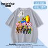 Camiseta de Manga Corta Roblox Ropa para Niños Verano Algodón Tops Ropa para Niños Camiseta de Manga Media Estampada Roblox Camiseta de Moda