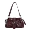 Bolso de Motocicleta Retro de Nicho Bajo el Brazo para Mujer 2026 Nuevo Estilo Bolso de Mano de Alta Gama Versátil Bolso de Hombro Cruzado