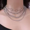 Joyería de Metal Transfronteriza para Mujer Hip-hop Punk Multicapa Cadena Corazón de Durazno Collar para Mujer Corazón de Durazno Candado Colgante Set de Collar Cadena