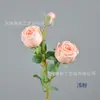 Flores de Rosa Artificiales para Decoración de Bodas, Arreglo de Escena para Salón de Bodas, Materiales DIY para Arreglos Florales, Rosa Princesa Real de 3 Cabezas en Tallo Único