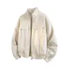 Jaqueta Casual Masculina Nova Outono 2026 Tendência Solta Gola Alta Marca de Tendência High Street Jaqueta de Trabalho Masculina