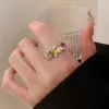 [Respuesta de Star River] Anillo de dedo índice abierto de turmalina estilo retro diseño de nicho de lujo ligero anillo de bobinado de alta calidad