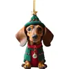 Colgante Popular de Árbol de Navidad Transfronterizo, Colgante de Coche de Acrílico, Decoración Navideña, Divertido Colgante de Dachshund