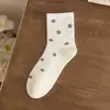 Calcetines de media pantorrilla para mujer, estilo primavera/otoño, nueva colección 2026, longitud corta, estilo japonés, lindo estampado floral, sin costuras, estilo coreano, calcetines de algodón para estudiantes