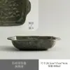Plato de cerámica de estilo wabi-sabi con patrón de piedra, de doble asa, plato para verduras, plato para frutas de restaurante casero, plato para ensaladas, plato para presentación de platos fríos