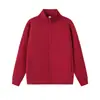 Chaqueta Cárdigan de Estructura de Capa de Aire de 380g con Cuello Alto, Hecha a Medida para Hombres y Mujeres, Top de Color Sólido con Estampado de Logo, Ropa de Trabajo Corporativa