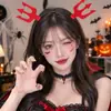 Faixa de Cabelo com Chifres Estilo Escuro Acessórios de Cabelo Decorações Faixa de Cabeça de Abóbora Halloween Presilha de Cabelo Teia de Aranha Transfronteiriça Adereço de Cabeça