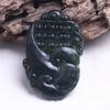 Pendente Dragão e Fênix de Jade Tinta de Xinjiang para Homens e Mulheres Jade Preto Verde Jade Serpentino Cinto de Jade Pingente de Jade Magnético Atacado