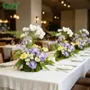 Hy-Dv4Arranjos Florais Artificiais e Decorações com Plantas Verdes para Mesas de Jantar, Exposições de Flores Artificiais de Luxo para Recepções de Hotéis
