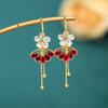 Pendientes Weidni de lujo ligero de alta gama, multiuso, con flor de ginkgo, pendientes largos con borlas, pendientes elegantes para todo