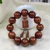 Pulseira Texturizada de Jacarandá Amarelo para Homens, Contas de Oração Budistas, Pulseira de Sândalo, Item Colecionável, Unissex