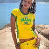 Traje de Verão Americano 2024 Estilo Praia Roupas Sexy Y2K Atacado Feminino Curto Personalizado Bordado Brasileiro Tendência