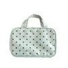 Bolsa de maquillaje impermeable estilo coreano con lunares, gran capacidad, bolso de mano con tres compartimentos, neceser portátil, se puede colgar en una maleta