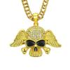Europeu e americano hip-hop colar asas de anjo crânio pingente hip-hop rap moda jóias AliExpress fornecimento