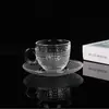 Taza de Café Taza con Asa de Vidrio Taza Pequeña de Té Taza de Agua de Vidrio Juego de Taza y Platillo