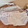 Obsesionado con París: Bragas de Encaje Calado con Lazo para Mujer, Malla Jacquard Estilo Palacio, Satén de Seda Helada Ajustadas a la Cadera