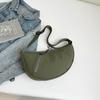 Bolso de tela multicapa para mujer, bandolera de hombro estilo coreano, nuevo bolso informal de color sólido estilo occidental, bolso de bola de masa texturizada para mujer, 2025