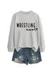 Sudadera con cuello redondo y manga larga para mujer, versátil, simple, informal, de estilo europeo y americano, para lucha libre, tía, exportación, estación independiente de Ebay