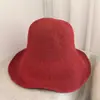 Sombrero de Paja Plegable Hecho a Mano de Ganchillo Estilo Coreano Japonés para Mujer, Sombrero de Pescador Transpirable para Salidas de Verano Protección Solar