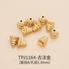 Chapado en Cobre 14K Oro Antiguo Color Fuerte Flor de Pagoda Hueca Sombrero Cuerno Agujero Grande Cilindro Cuenta Cuentas Joyería Accesorios