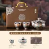 Juego de Té de Cerámica con Flor Ruyi Dorada y Plateada de Gama Alta China, Tetera Xi Shi, Regalo para Uso Propio, Tetera Han Wa, Juego para Preparar Té
