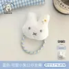 Lindo clip de pelo de peluche de conejo de dibujos animados con flor pequeña, clip de pelo de cuadros azules, accesorio de pelo versátil para niñas, adecuado para coletas y recogidos.